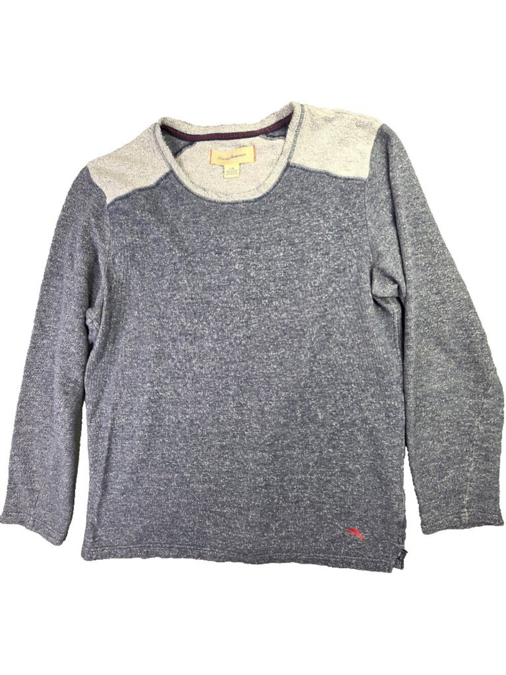 Tommy Bahama Sweater Mens L Blue Cotton Blend Sweatshirt Pullover Logo Casual
